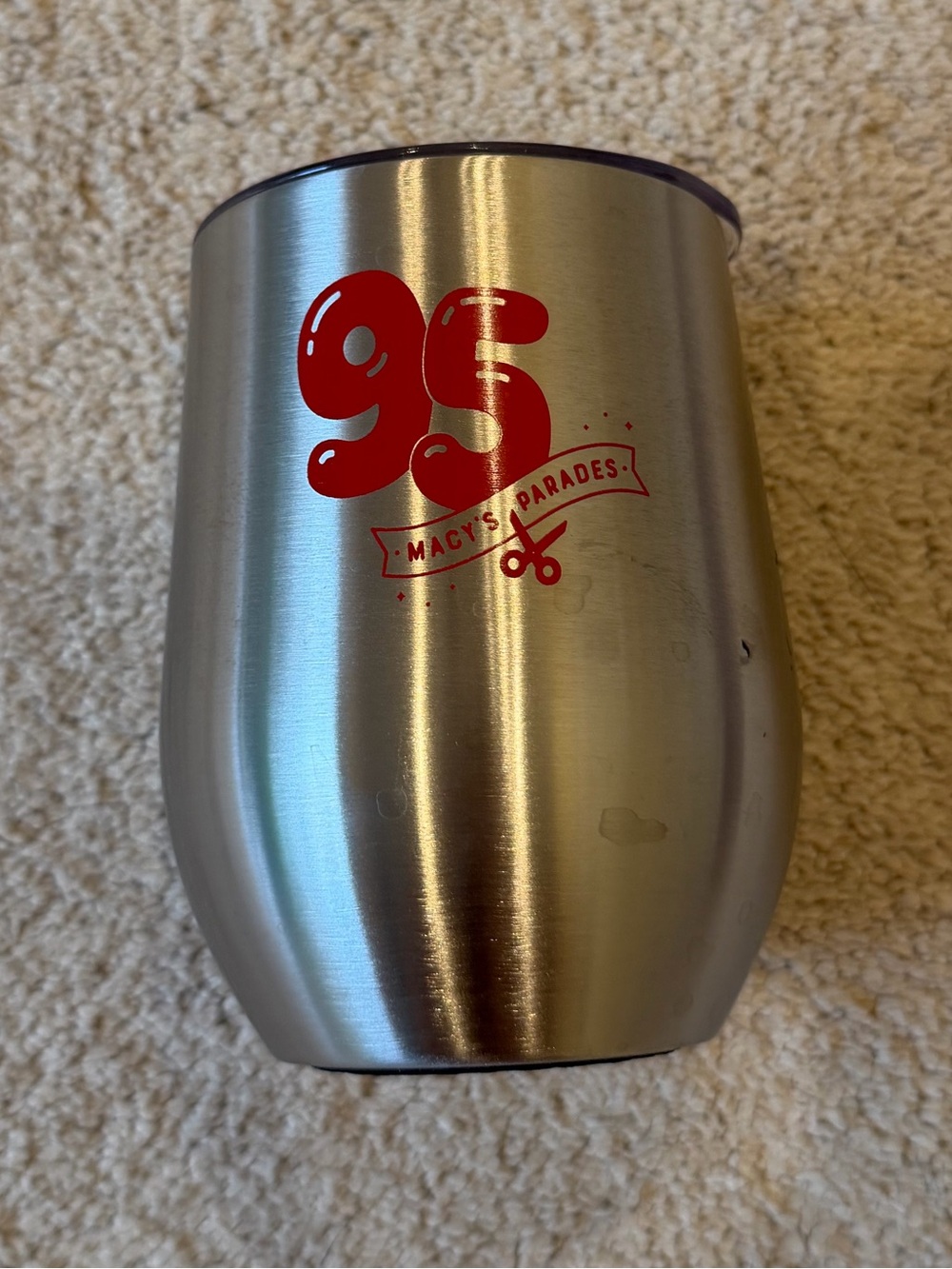 Macy's Stainless Steel Wine Tumbler with Red 95 Logo